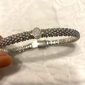 Lagos 18k gold and sterling silver Diamond station bracelet